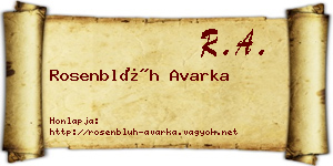 Rosenblüh Avarka névjegykártya